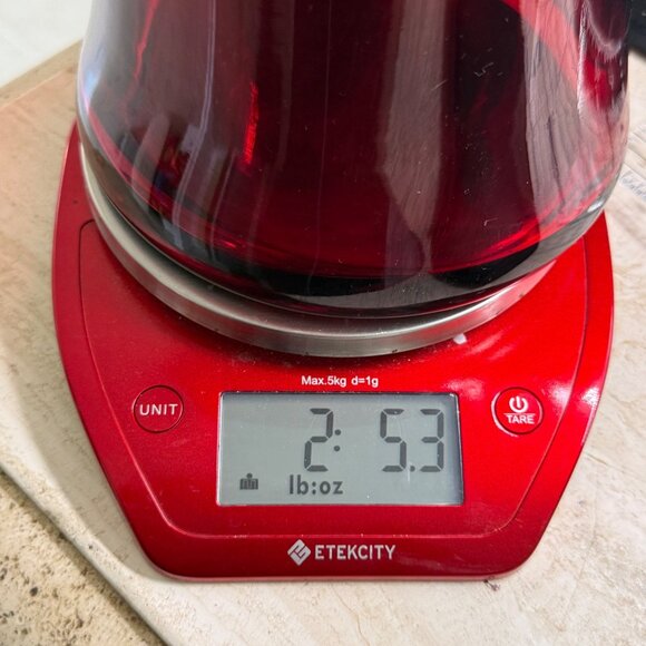 Vintage Red Hand Blown Glass Flared Vase 8.0" Tall Mouth 6.5 Wide - Picture 6 of 6